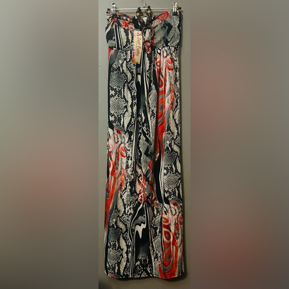 NWT Elegant Asymmetrical Black and Red Skirt